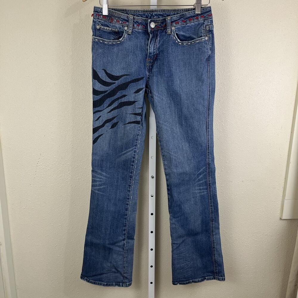 Request Jeans Vintage Y2K Tiger Stripe Embellished Bootcut Jeans Size 29